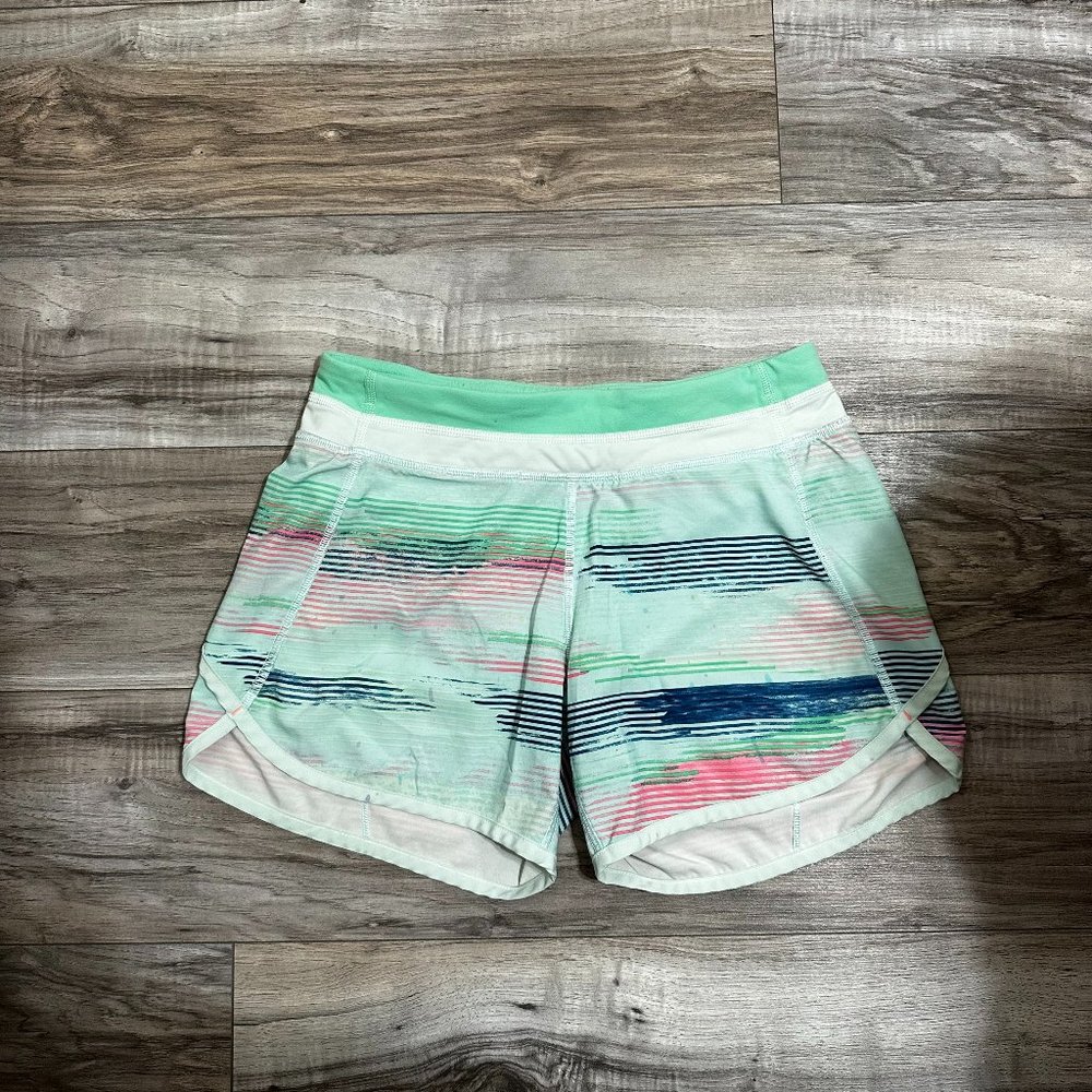 Ivivva by Lululemon Speedy Stripped Short Mint Green Size 14
